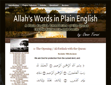 Tablet Screenshot of plainenglishquran.com